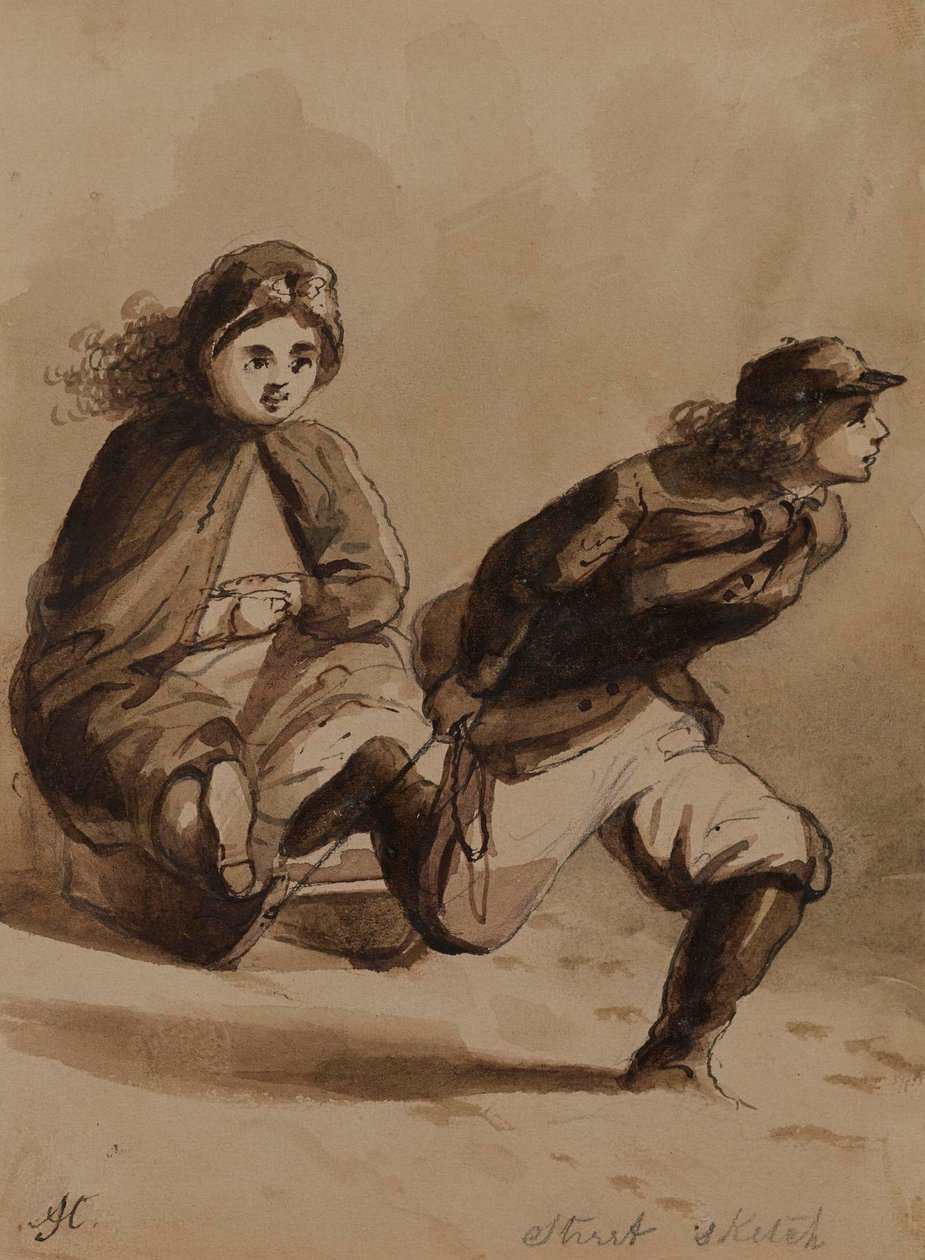 Gadeskitse. En drengs ridderlighed af Alfred Jacob Miller