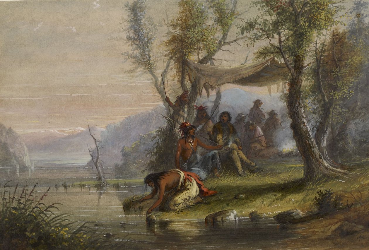 Besøg i en indianerlejr af Alfred Jacob Miller