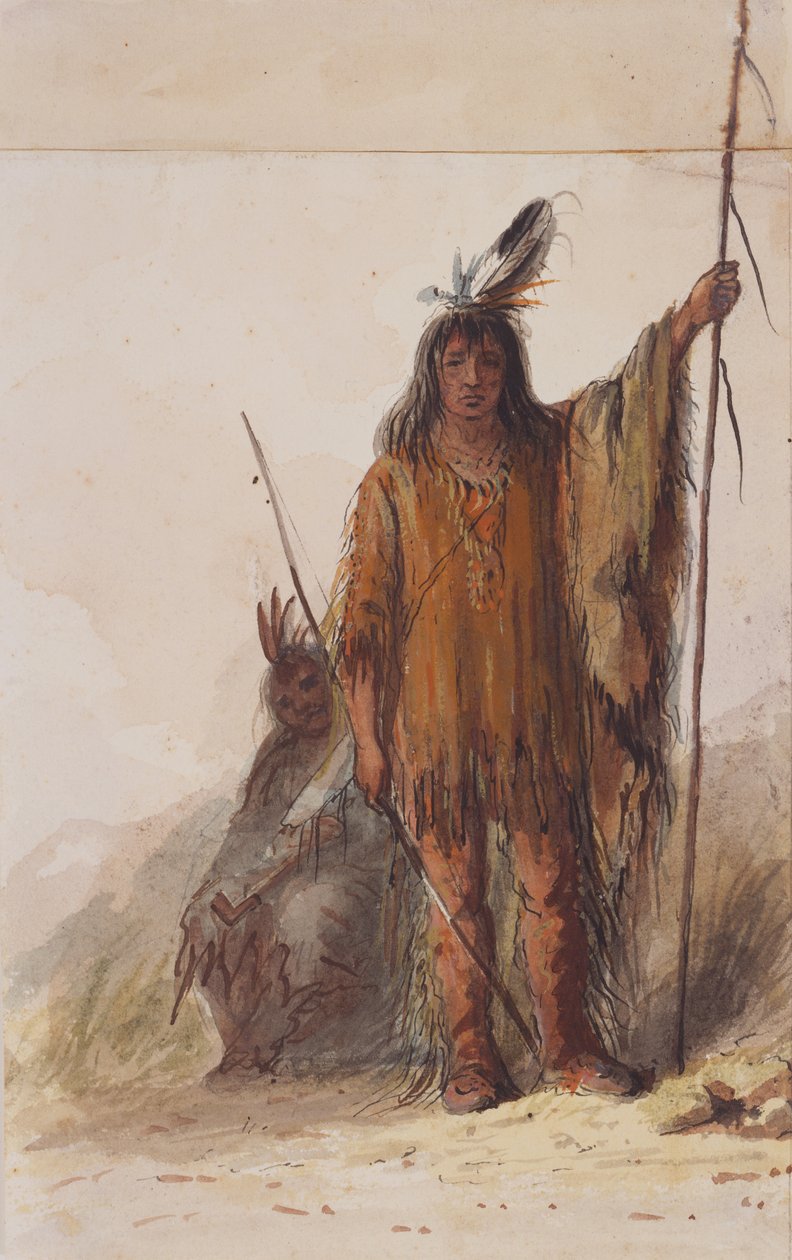 War Dress, ca. 1837 (blyant, pen og blæk, akvarel og gouache på papir) af Alfred Jacob Miller
