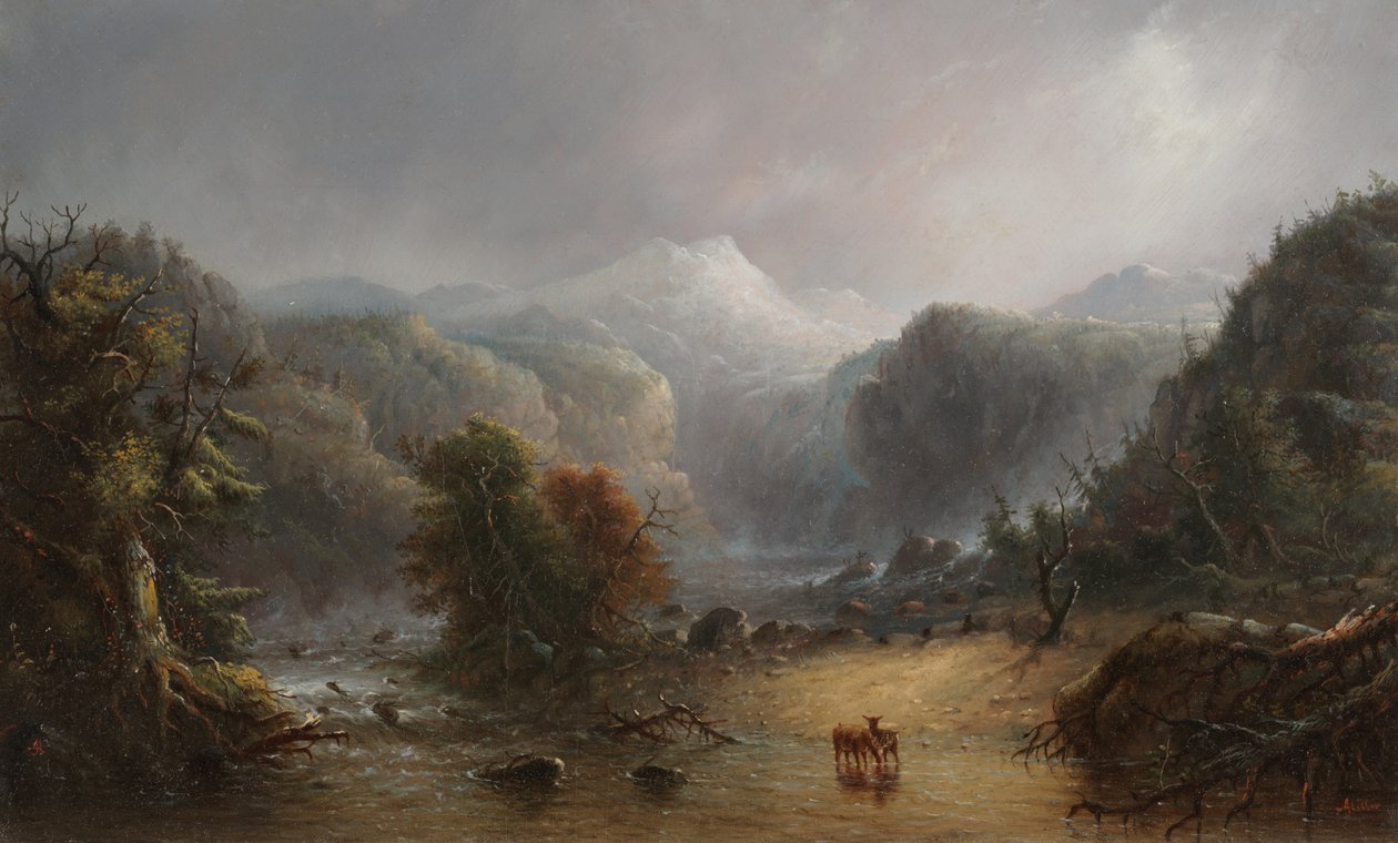 Where the Clouds Love to Rest, ca. 1850 (olie på panel) af Alfred Jacob Miller