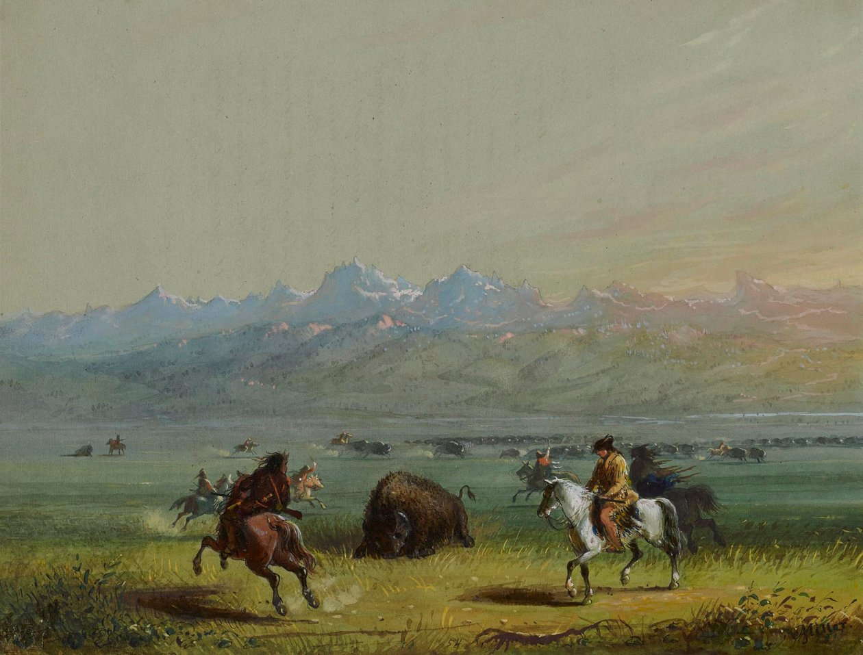 Såret bøffel af Alfred Jacob Miller