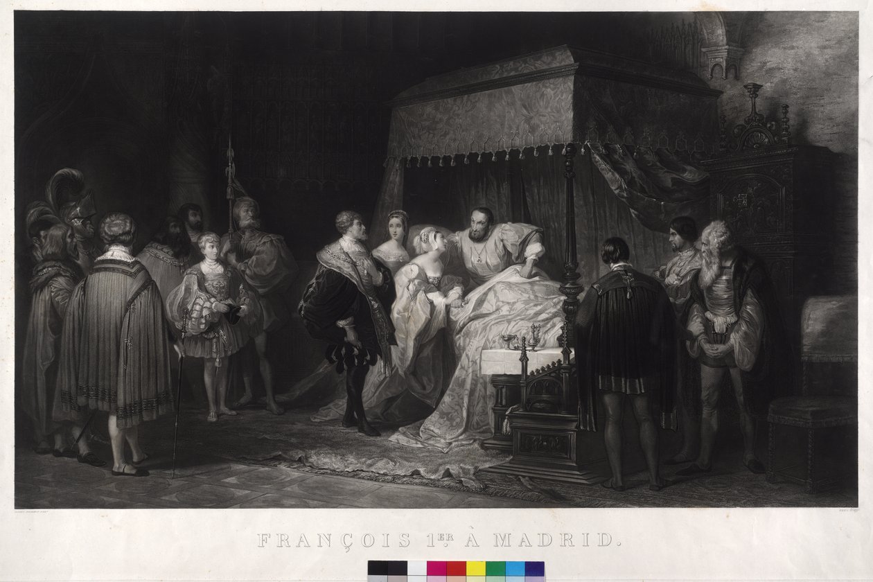 Kong Franz I af Frankrig i fangenskab i Madrid af Alfred Johannot