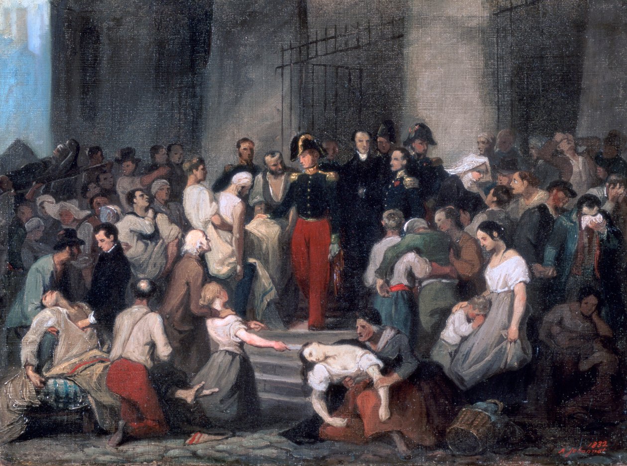 Hertugen af Orleans ..Under koleraepidemien, c1830 af Alfred Johannot