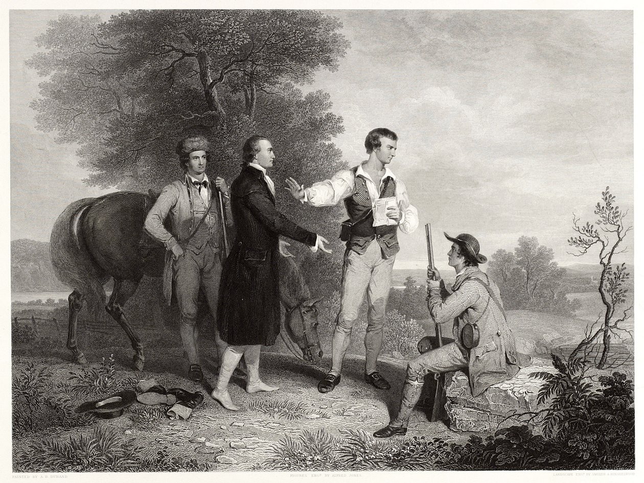 Capture of Major Andre, efter Asher B. Durand, ca. 1846 (gravering) af Alfred Jones