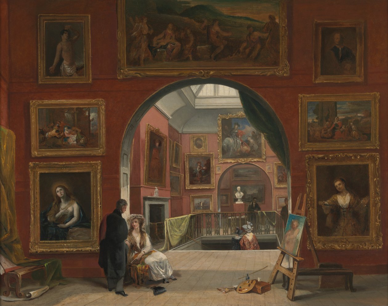 Interiør af den britiske institution (Old Master Exhibition, sommer 1832) af Alfred Joseph Woolmer