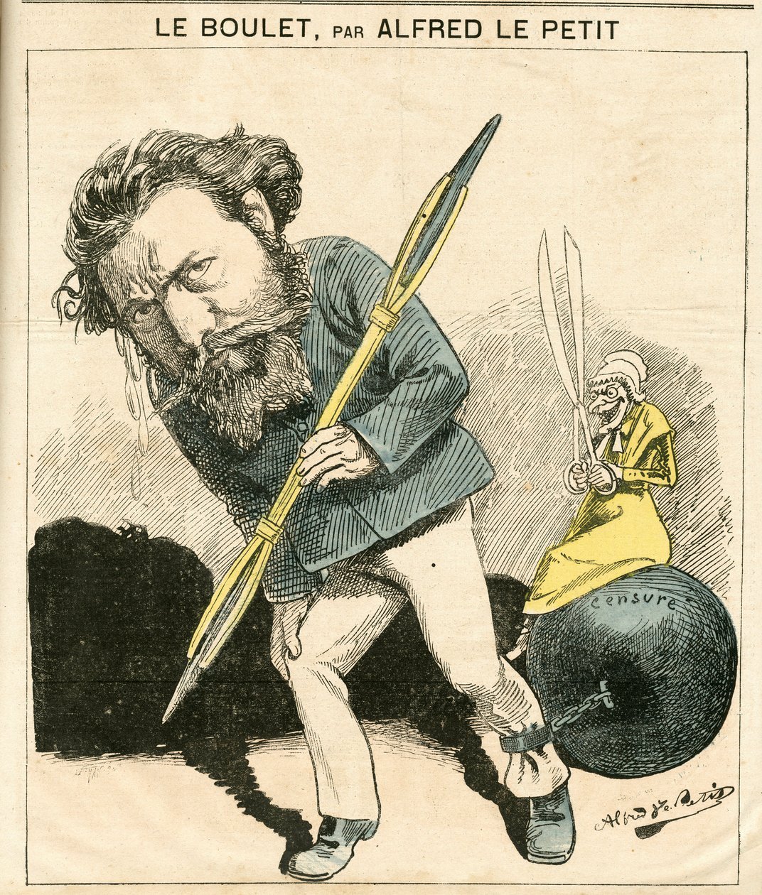 Omslag til "" Le Grelot"", nummer 119, Satirisk i farver af Alfred Le Petit