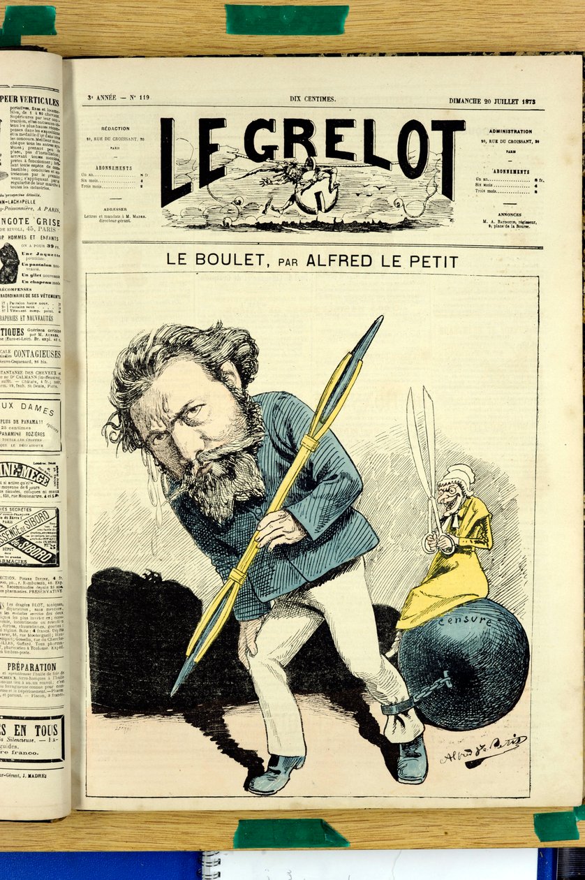 Omslag til "" Le Grelot"", nummer 119, Satirisk i farver af Alfred Le Petit
