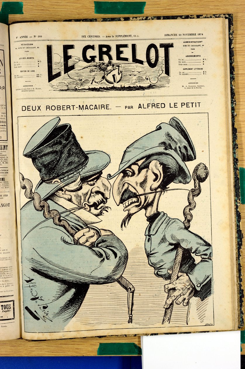 Omslag til "" Le Grelot"", nummer 189, Satirisk i farver af Alfred Le Petit