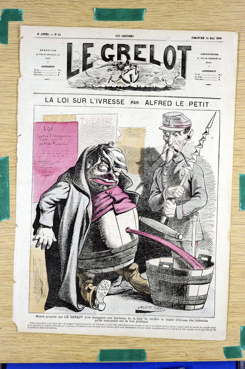 Omslag til "" Le Grelot"", nummer 58, Satirisk i farver af Alfred Le Petit