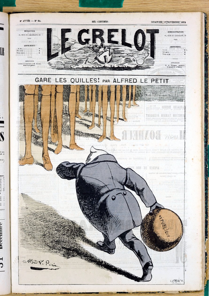 Omslag til ""Le Grelot"", nummer 84, Satirisk i farver af Alfred Le Petit