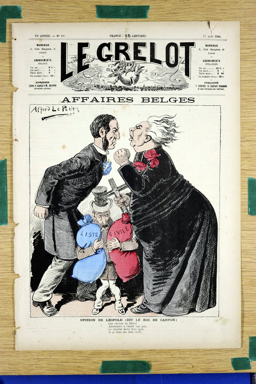 Omslag til ""Le Grelot"", nummer 697, Satirisk i farver af Alfred Le Petit