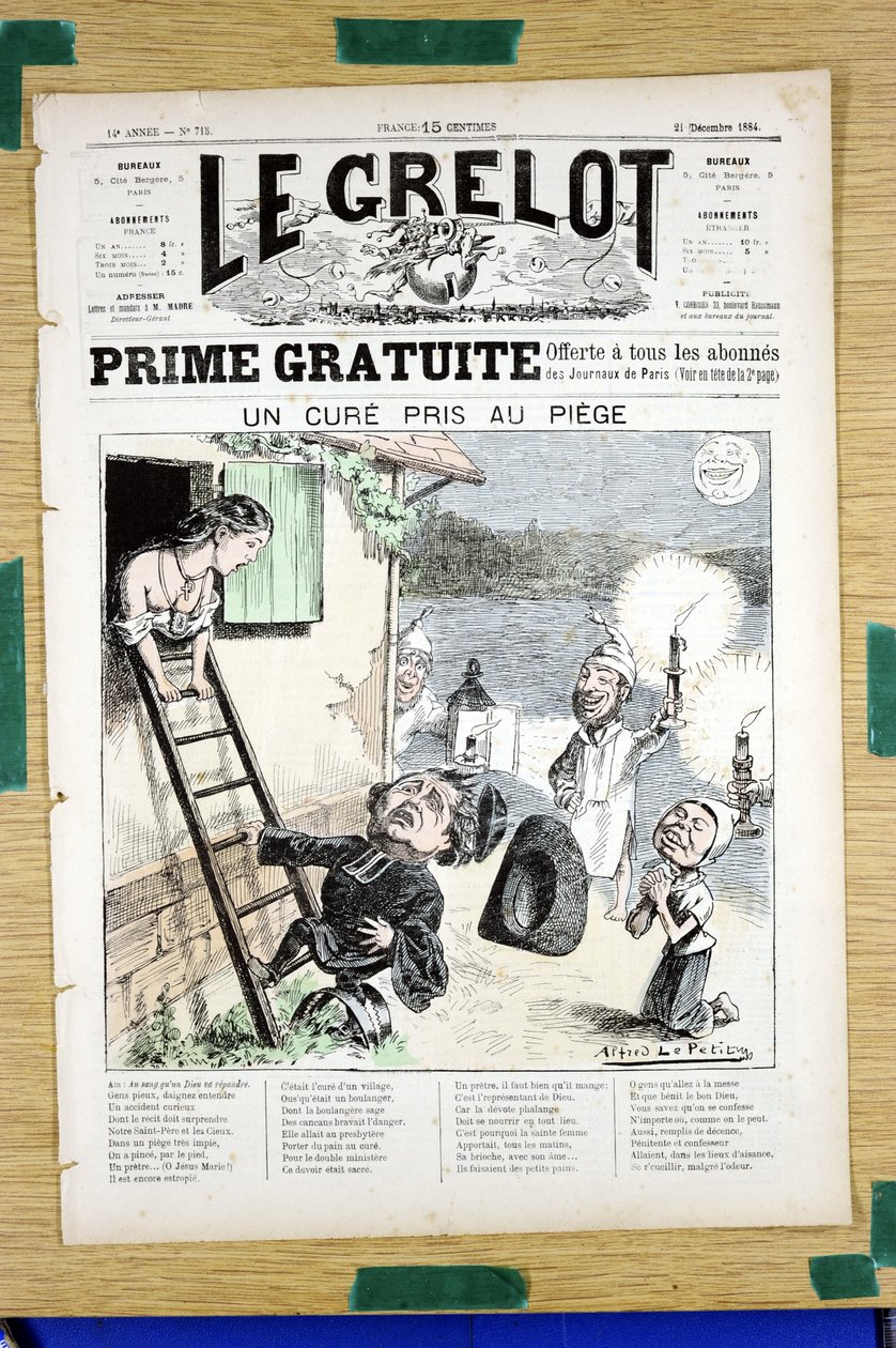 Omslag til ""Le Grelot"", nummer 718, Satirisk i farver af Alfred Le Petit