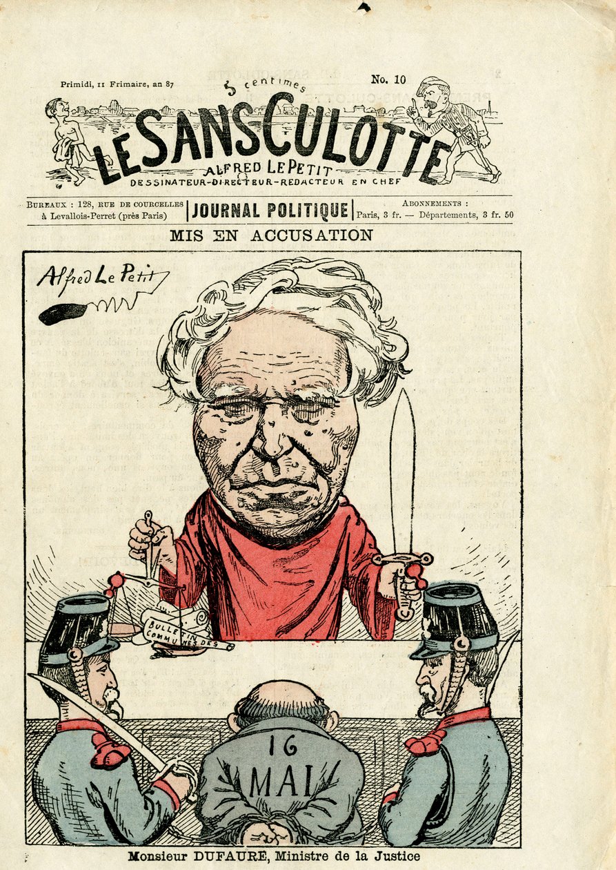 Cover af ""Le Sans-Panlotte"", nummer 10, satirisk i farver af Alfred Le Petit