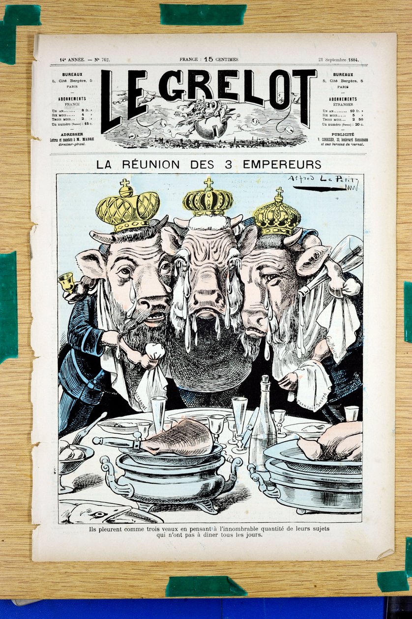 Cover af "" The Grelot"", Satirisk i farver af Alfred Le Petit