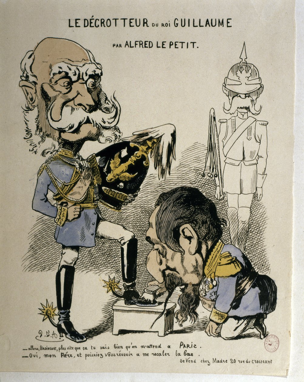 DEN FRANSK-PREUSSISKE KRIG: Karikatur af Wilhelm I af Preussen og Napoleon III af Fran... af Alfred Le Petit