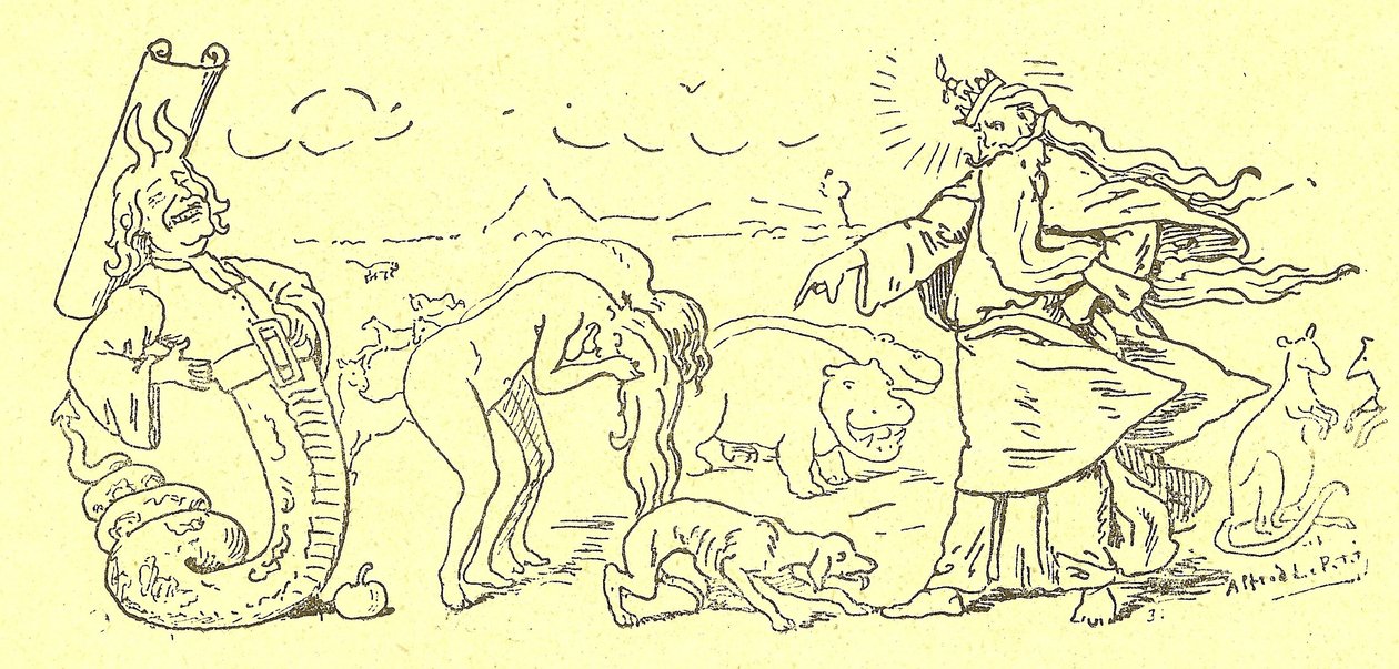 Illustration af Alfred Le Pete (1841-1909) i Gros-Jean og hans kur af Alfred Le Petit
