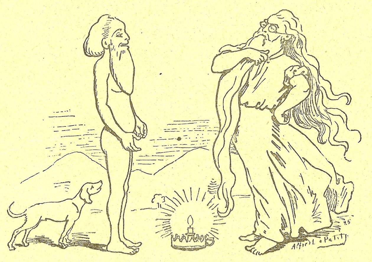 Illustration af Alfred Le Pete (1841-1909) i Gros-Jean og hans kur af Alfred Le Petit