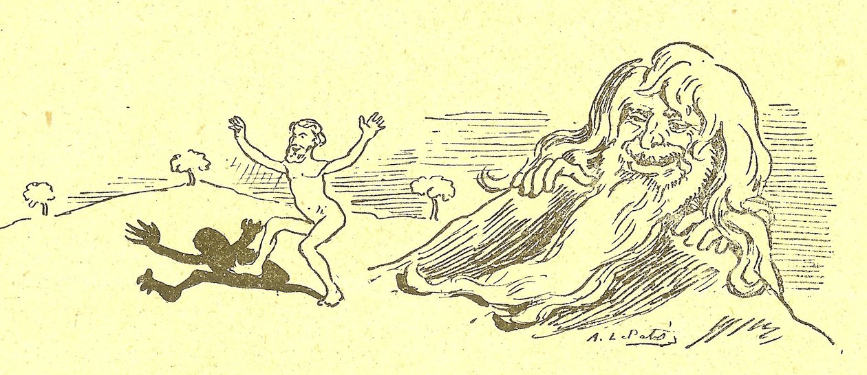 Illustration af Alfred Le Pete (1841-1909) i Gros-Jean og hans kur af Alfred Le Petit