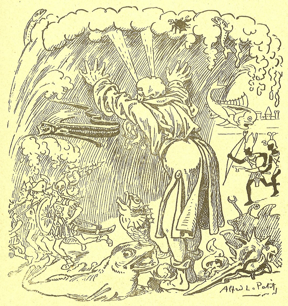 Illustration af Alfred Le Pete (1841-1909) i Gros-Jean et son-kur af Alfred Le Petit