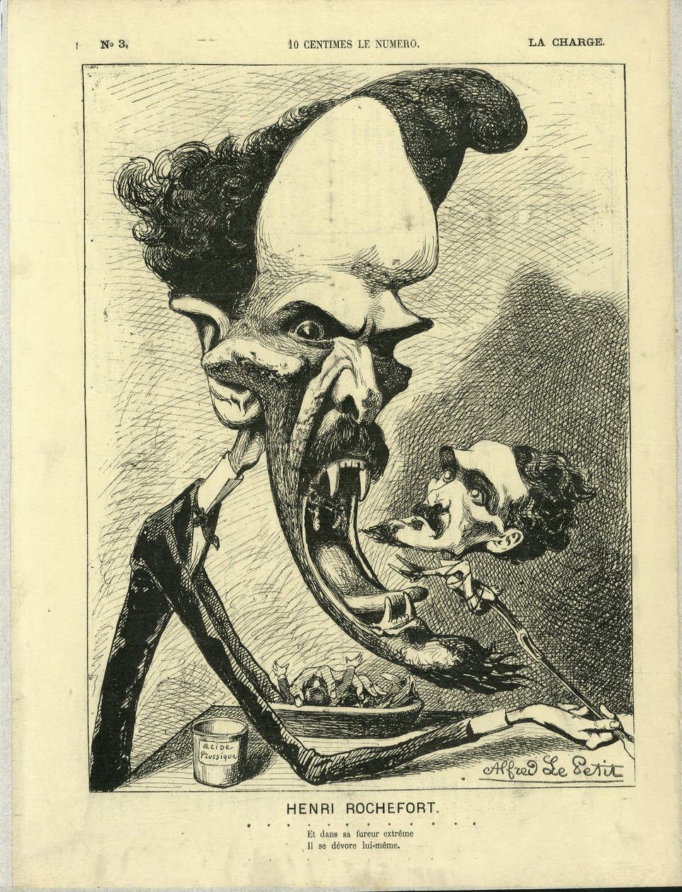 Illustration af Alfred Le Pete (1841-1909) i La Charge (1870), nr. 3 af Alfred Le Petit