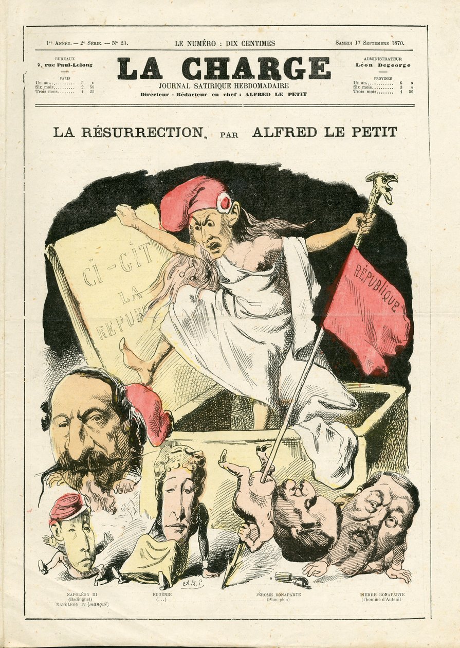 The Charge (1870), nummer 23, satirisk i farver af Alfred Le Petit
