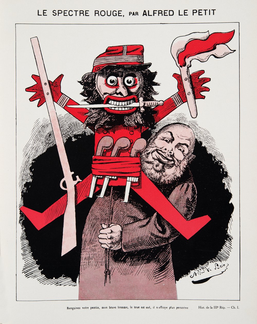 The Red Spectre, fra History of the Third Republic, Vol. I, Politisk historie, pub.1933 (farve litho) af Alfred Le Petit