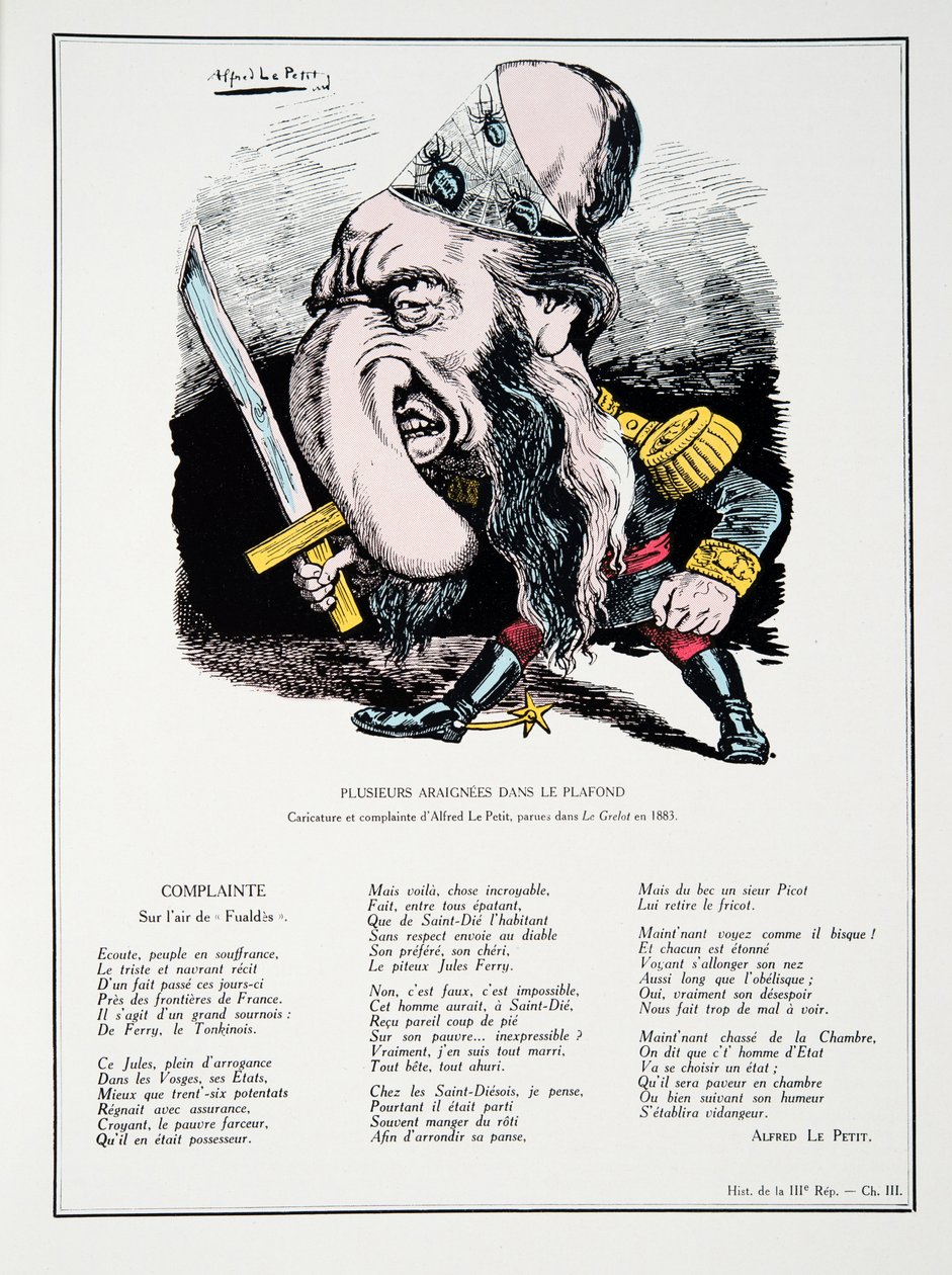 Adskillige edderkopper i loftet, fra History of the Third Republic, Vol. I, Politisk Historie, udg. 1933 af Alfred Le Petit