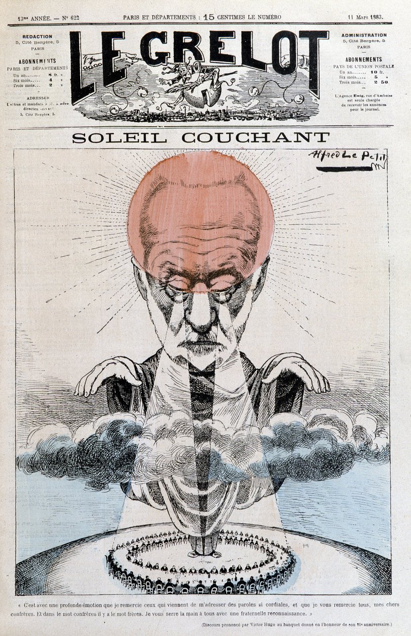 Solnedgang: Victor Hugo - af Alfred Le Pepetit, i "" Le Grelot""" af 11/03/1883 af Alfred Le Petit