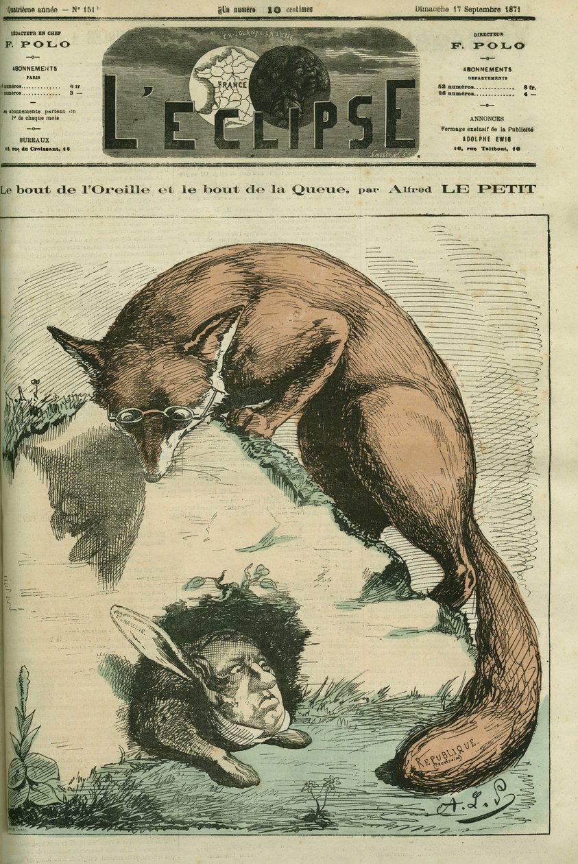 Ørespidsen og halespidsen, mellem Adolphe Thiers i ræv - Republique og Philippe d