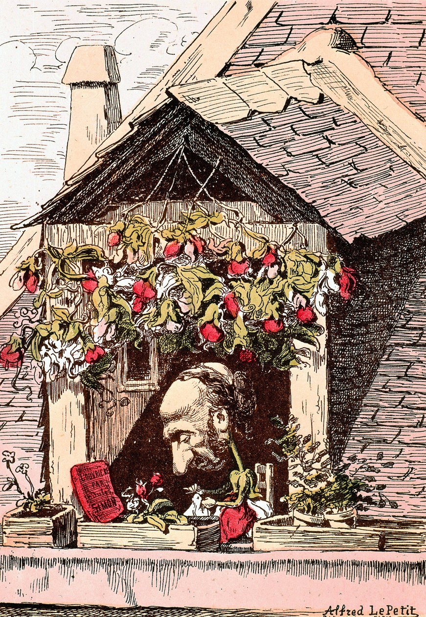 tegneserie af forfatter Jules Simon (1814-1896), forfatter til "l