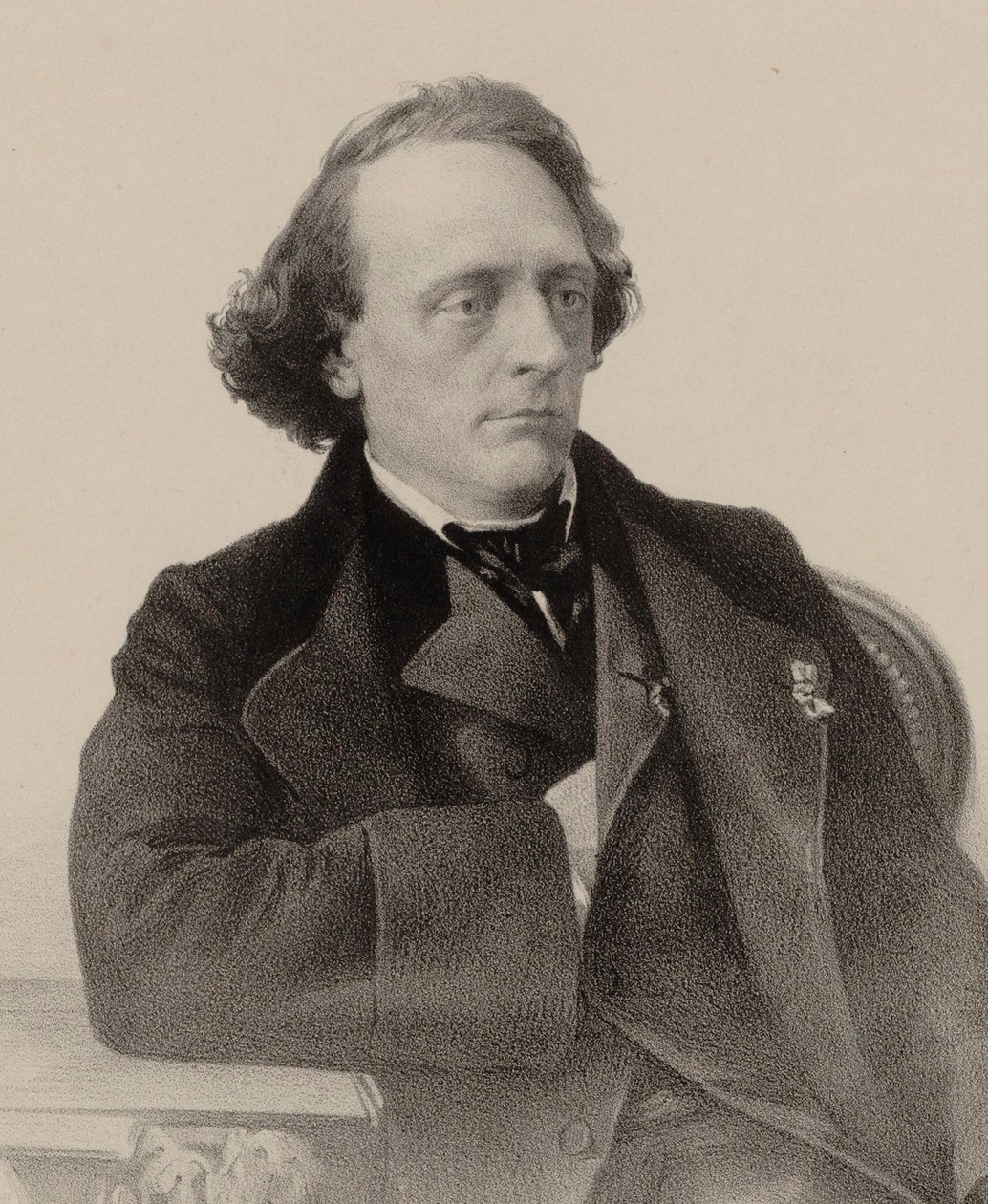 Portræt af pianisten og komponisten Henry Litolff 1818-1891, 1858. af Alfred Lemoine