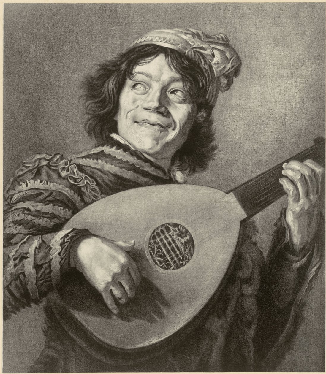Narren, efter Frans Hals af Alfred Louis Bahuet
