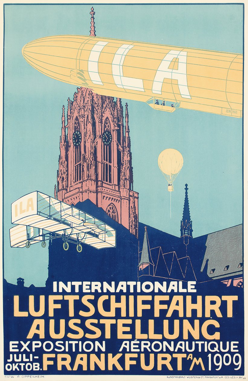 Reklameplakat for den internationale ballonudstilling i Frankfurt i 1909 af Alfred Nathaniel Oppenheim