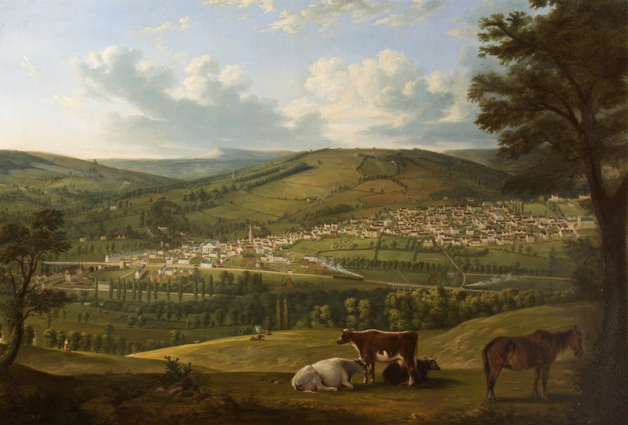 Stroud fra nær Rodborough Fort, Gloucestershire af Alfred Newland Smith