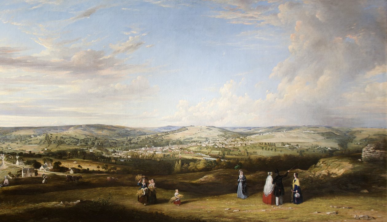 Stroud fra nær Rodborough Fort, Gloucestershire af Alfred Newland Smith