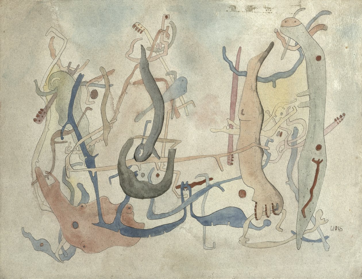 Imaginary Forms, ca. 1939/40 (pen, indisk blæk og akvarel på papir) af Alfred Otto Wolfgang Schulze Wols