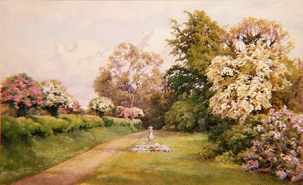 Sharcomb Garden (akvarel) af Alfred Parsons