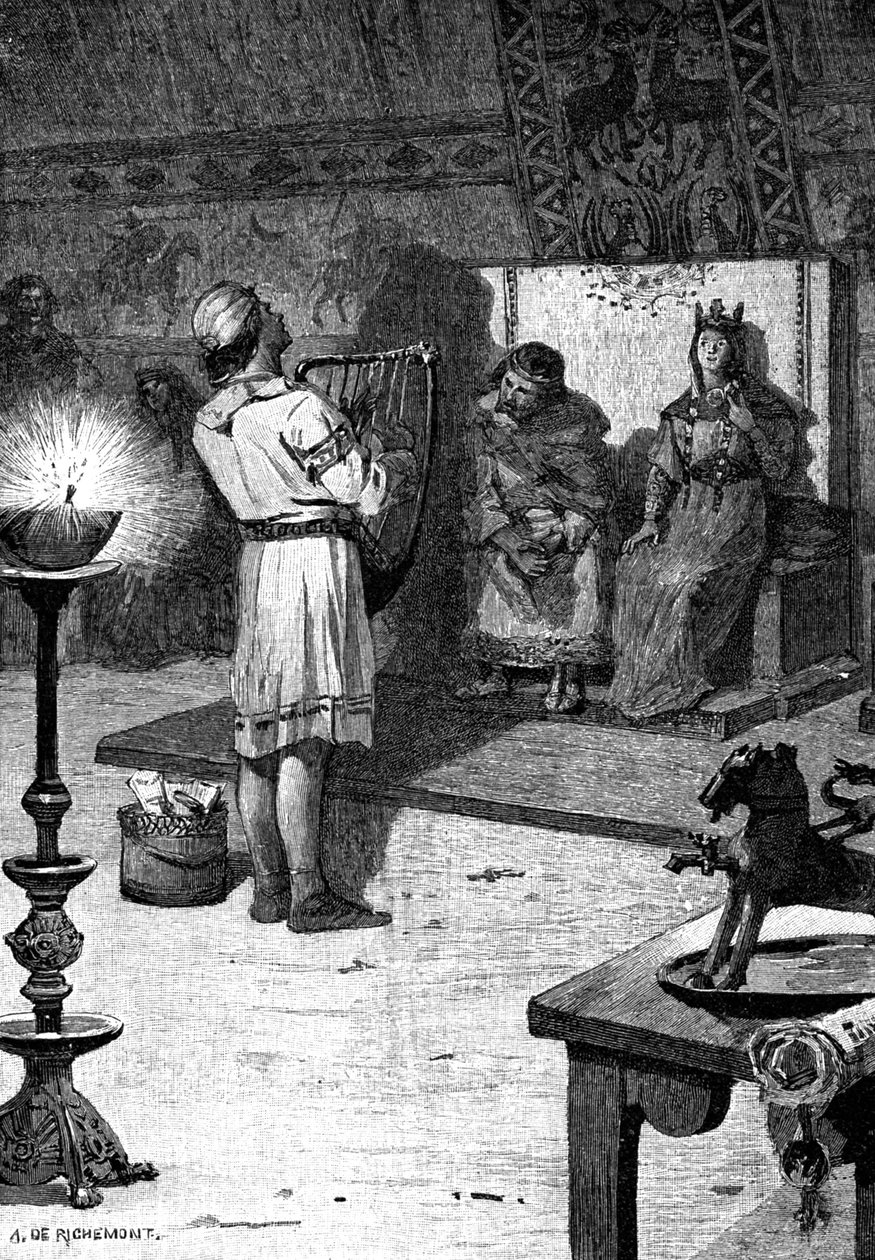 The minstrel Blondel, begyndelsen af det 20. århundrede (illustration) af Alfred Paul Marie (after) Richemont