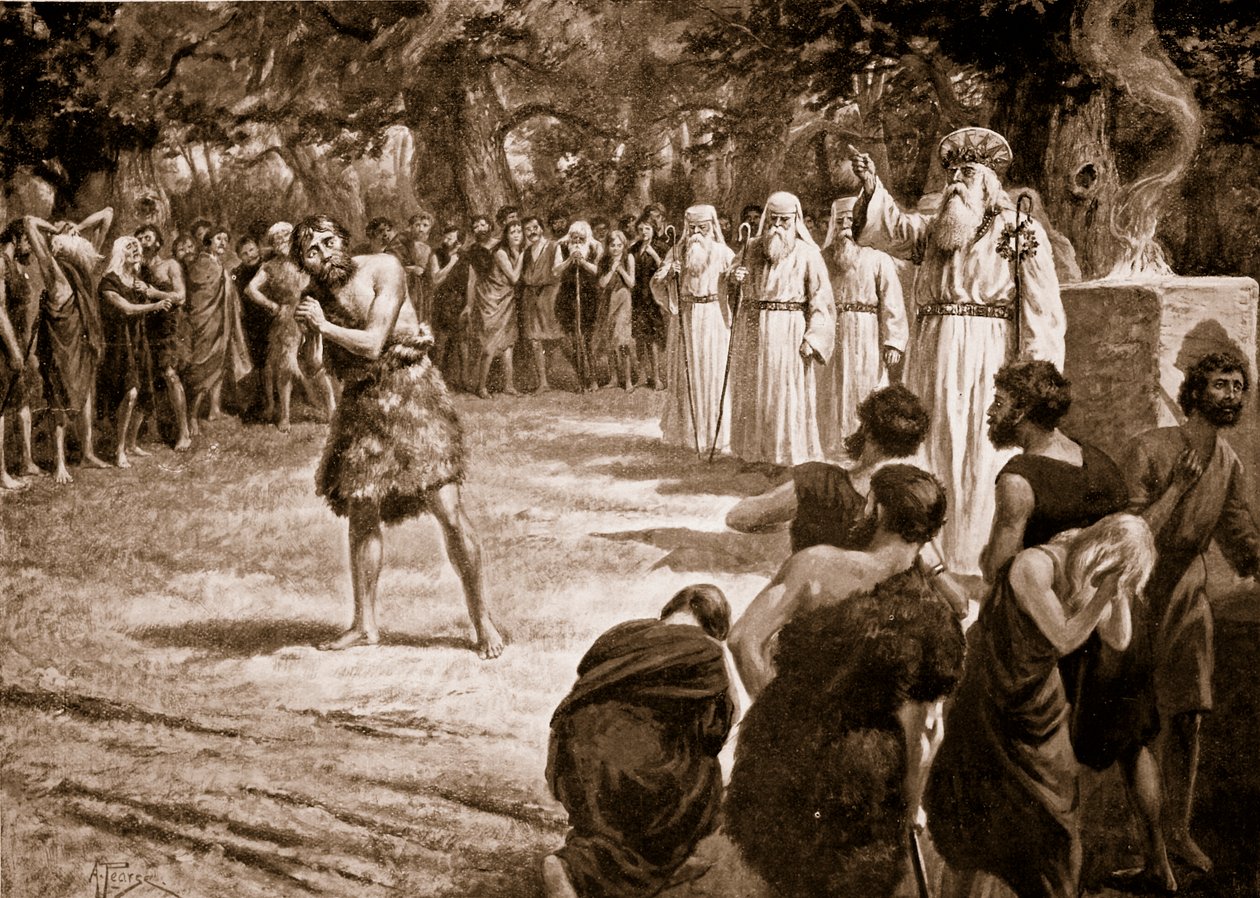 Druiderne udøver retfærdighed, illustration fra "Hutchinson