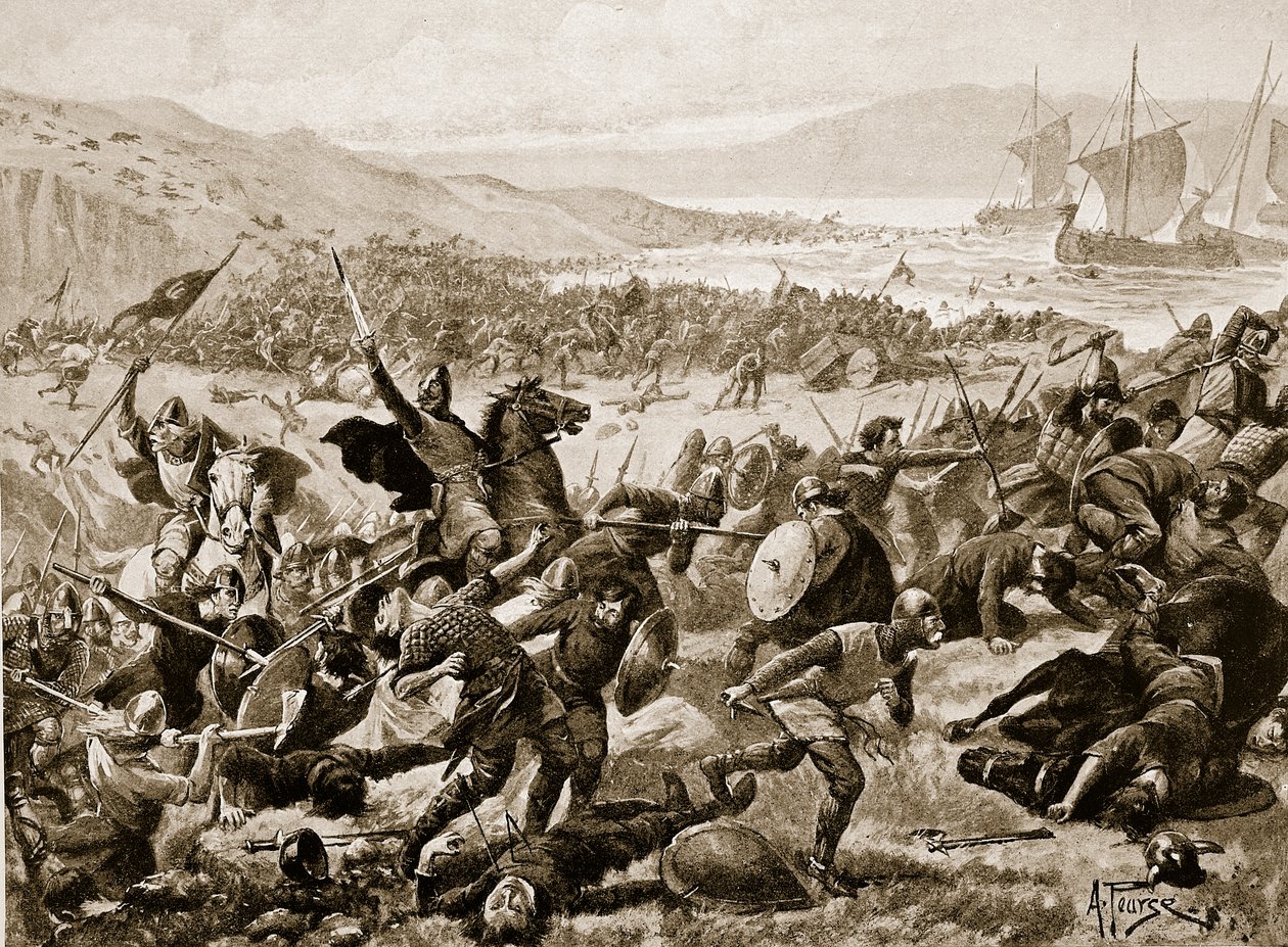 Det store slag ved Brunanburh, 937, illustration fra 