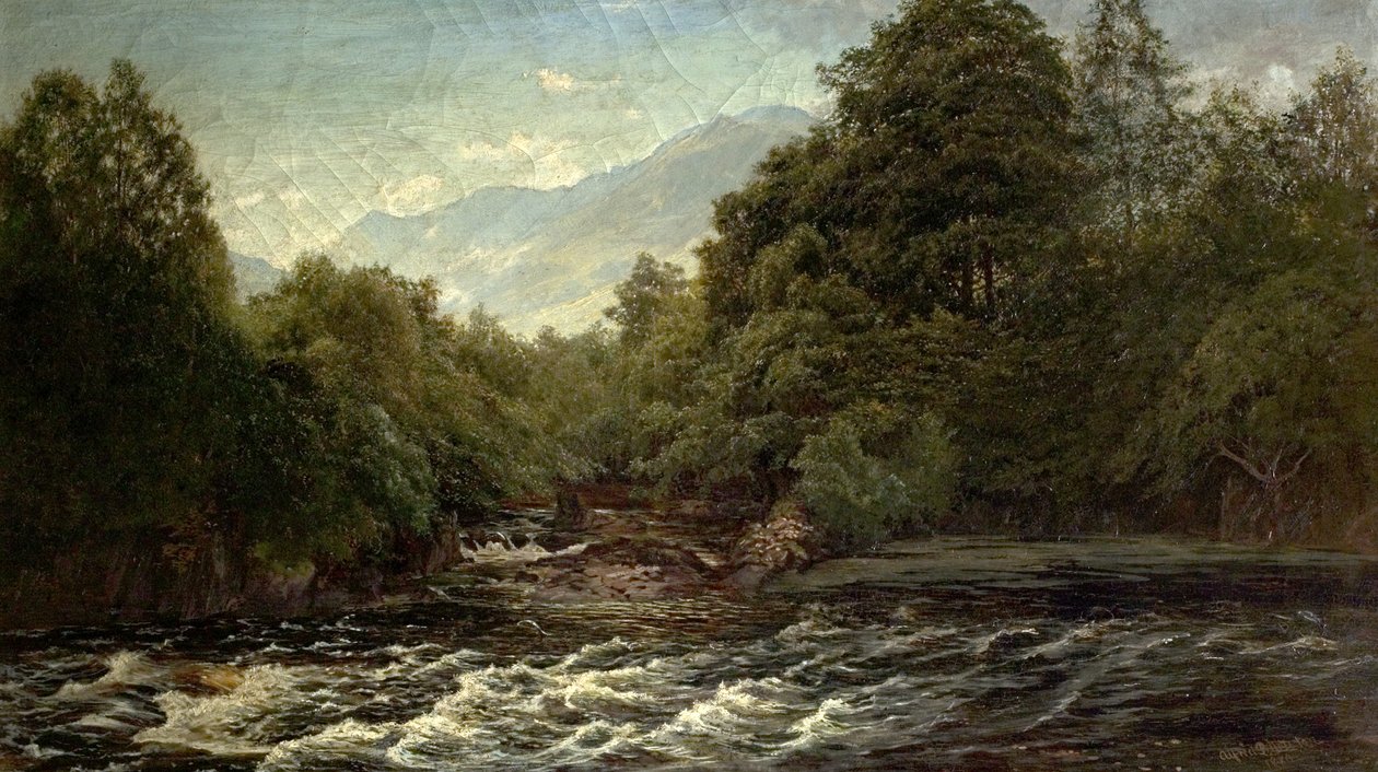 The Salmon Pool (Salmon Pool on the Spean, Skotland), 1880 af Alfred Pizzey Newton