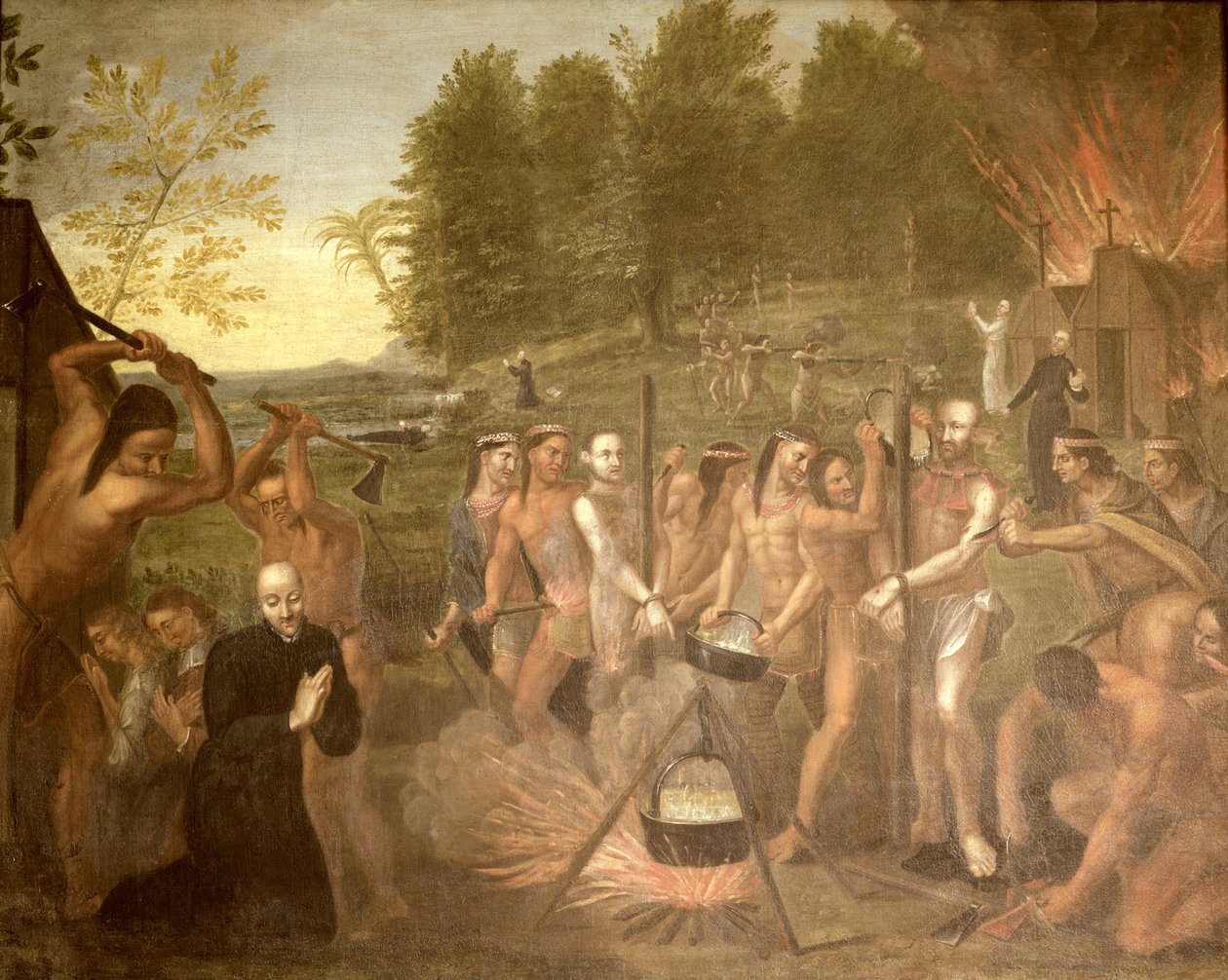 Martyrium for tre jesuiterpræster, 1649 af Alfred Pommier