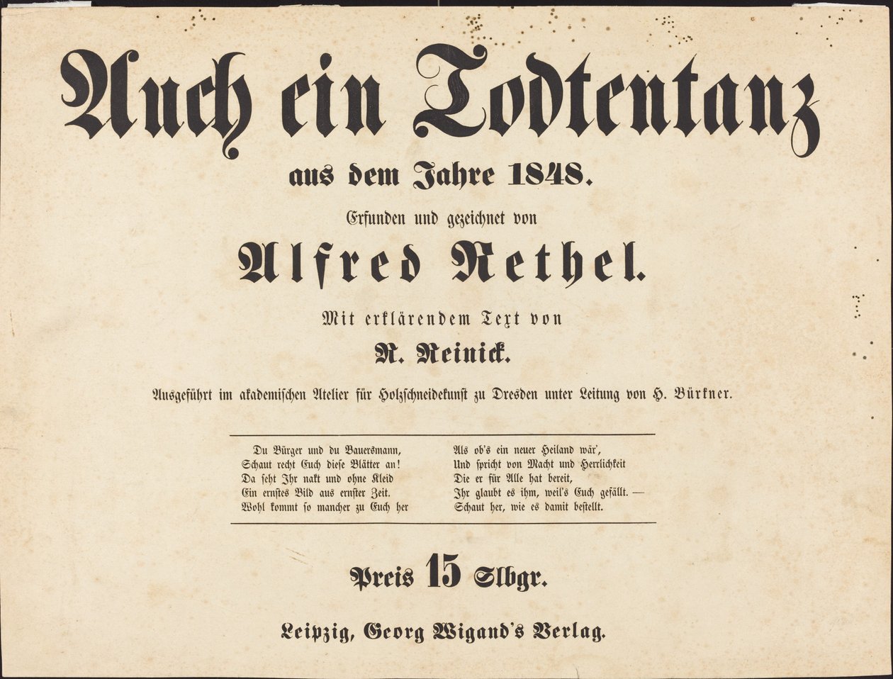 Også en dødedans: Titelblad af Alfred Rethel