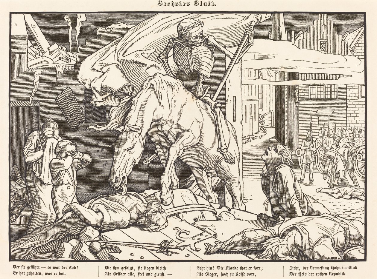Også en dødedans VI af Alfred Rethel