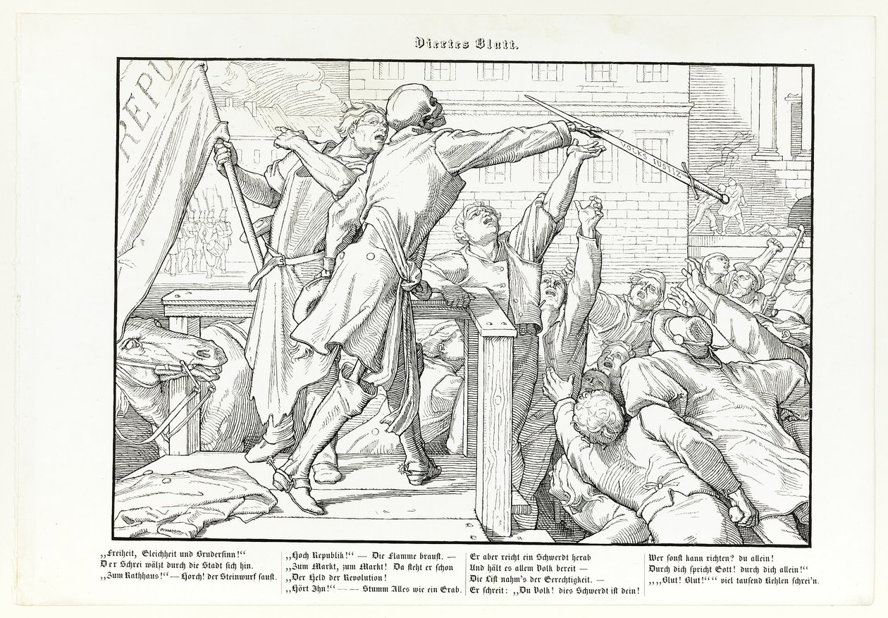 Også en dødedans, tavle IV af Alfred Rethel