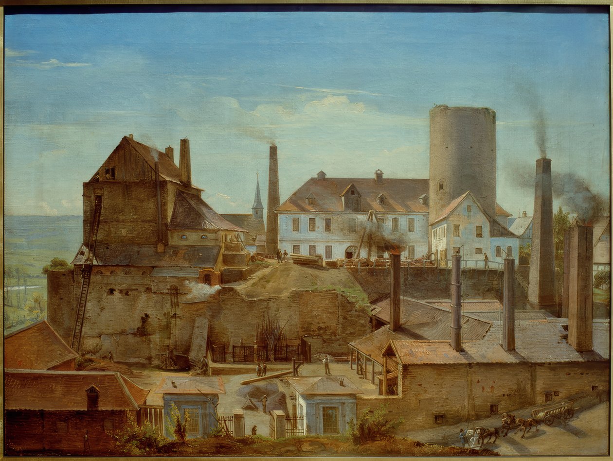 Harkortfabrikken ved Burg Wetter ved Ruhr af Alfred Rethel