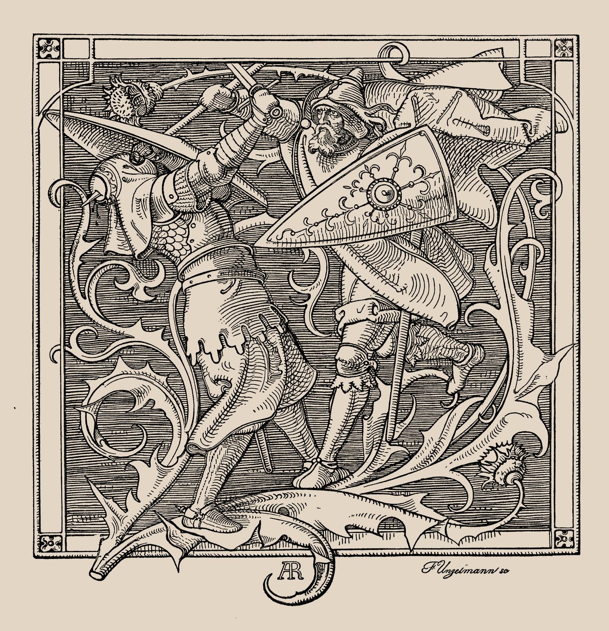 Nibelungen. Hagen af ​​Troneck dræber Iring, 1840-1841. af Alfred Rethel