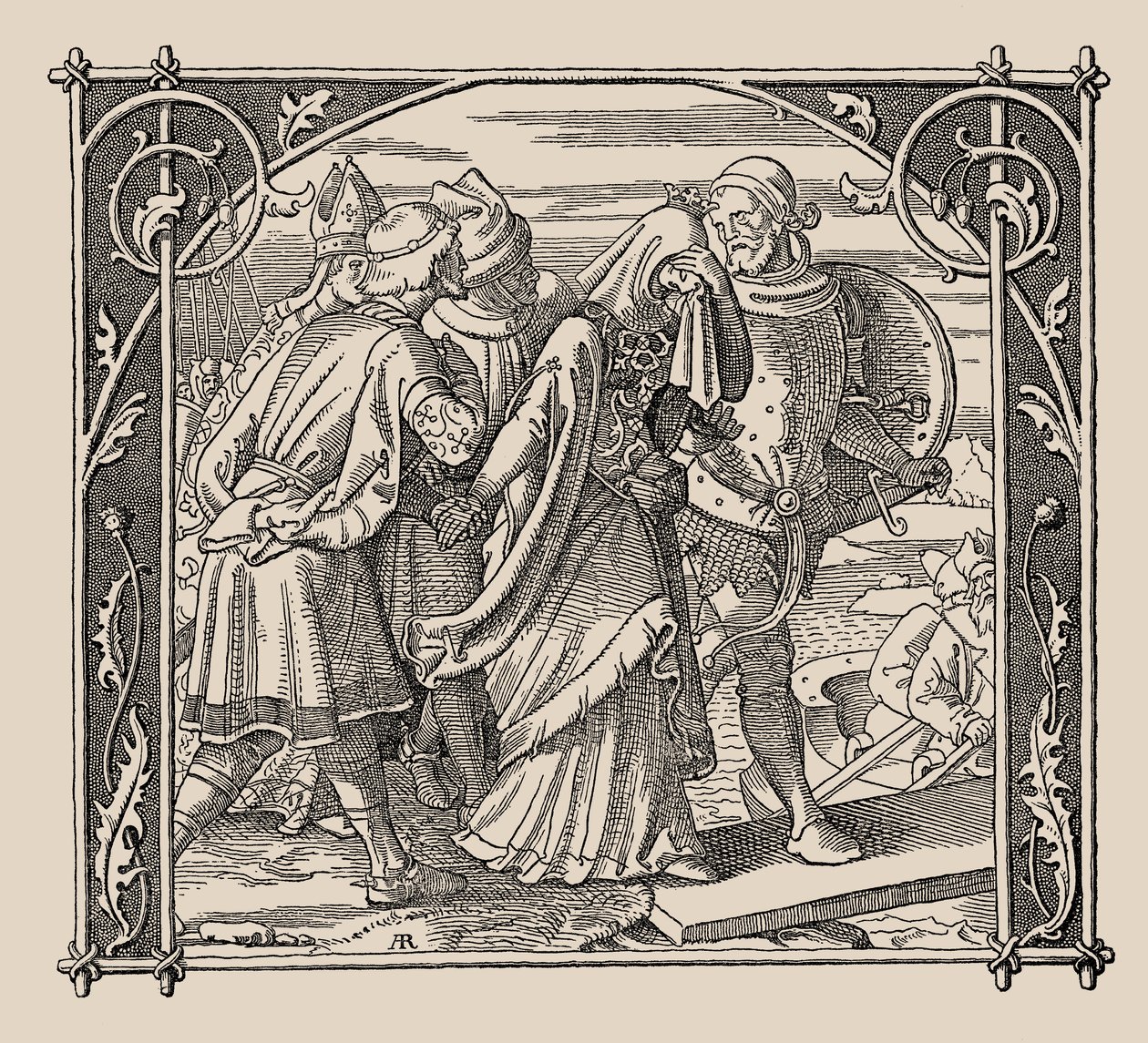 Nibelungen. Kriemhilds afsked, 1840-1841. af Alfred Rethel
