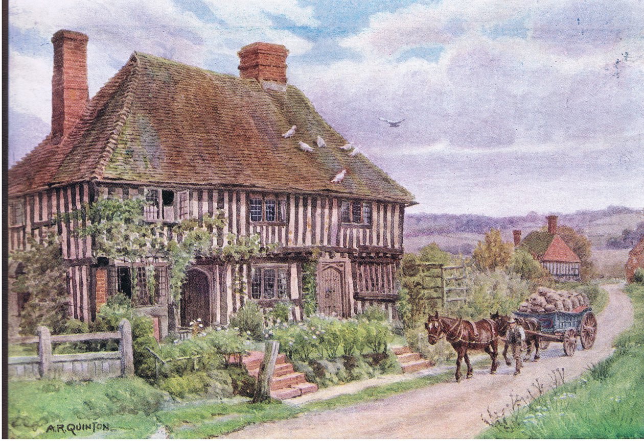 Small Hythe, Nr Tenterden, Kent, fra The Cottages and the Village Life of Rural England udgivet af Dent & Sons Limited, 1912 af Alfred Robert Quinton