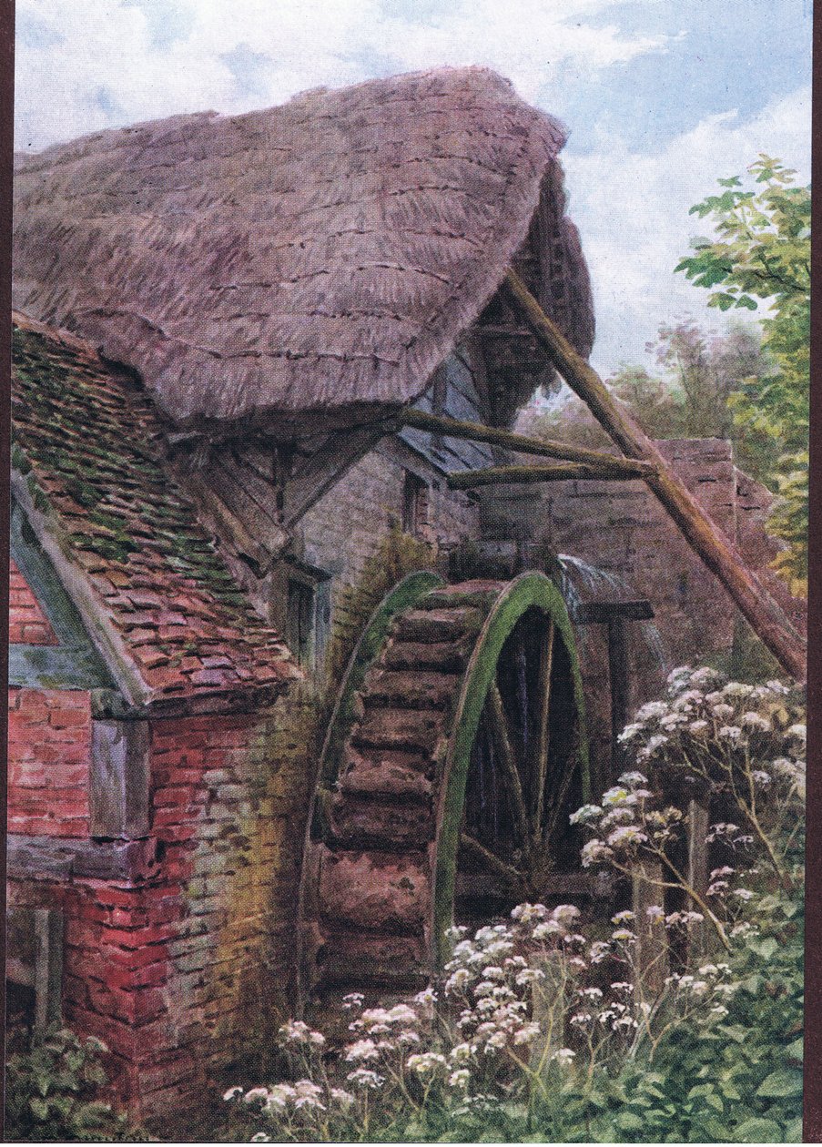 Møllehjulet, Elmley Castle, Worcester, fra The Cottages and the Village Life of Rural England udgivet af Dent & Sons Limited af Alfred Robert Quinton